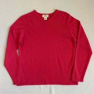 Talbots 100% Cashmere V-Neck Sweater Pink Large